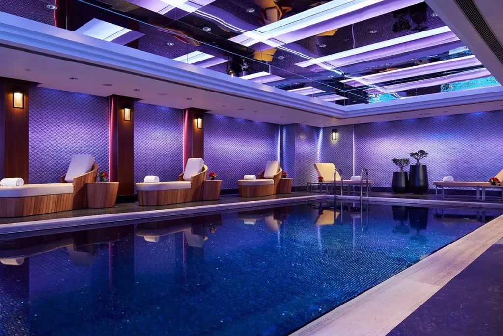 Indoor swimming pool at Mandarin Oriental, Hong Kong.